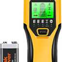 Stud Finder Wall Scanner 5 in 1 Multifunctional Upgraded Smart Wall Scanner, Stud Sensor Beam Detector with Battery for Wood Metal and AC Wire Detection, Comes with HD LCD Display and Audio Alarm (Yellow)