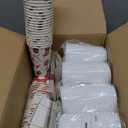 Christmas To Go Coffee Cups with Lids 16 oz Insulated Cups, 100 Packs Hot Cup for Chocolate/Coffee/Tea/Water/Juice, Coffee Bar Accessories with Lid & Sleeve, Christmas Cups Disposable Supplies, 100 sets