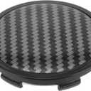 Universal Wheel Center Caps Hub Caps Rim Center Caps Plastic 1 Pcs for Ford for Chevy with Black Carbon Fiber Pattern Sticker OD: 65mm/2.56" Black