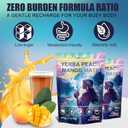 2 x 40 Servings (14.1oz) Yerba Mate Instant Tea Powder, 3-in-1 Peach Mango Flavored Low Sugar Super Drink to Support Energy & Focus with Prebiotics and Probiotics (EXP 08/24/27)