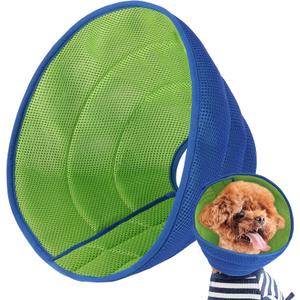 Inspack Soft Dog Cone Collar Alternative, E Collars for Medium Small Dogs & Cats, Neuter Recovery Cone to Stop Licking, Reinforced Soft Fabric Comfy Ecollars of Shame Alternative, Blue Pro, Medium