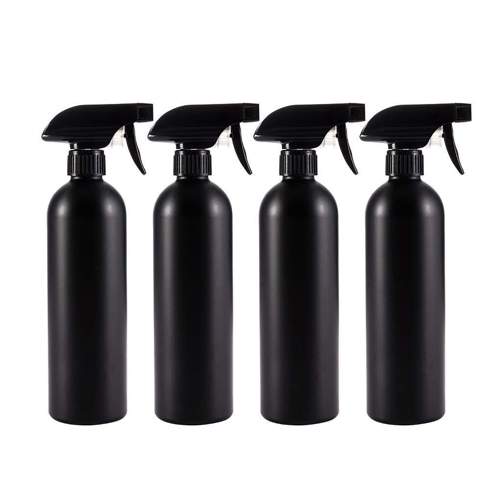 Cindy's Tape Plastic Spray Bottles Black for Cleaning Solutions 16 oz (Pack of 4), Heavy Duty Opaque Refillable Reusable Empty anti-degradation Leak-proof Sprayers for Home Garden Plant Kitchen