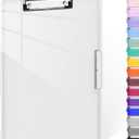 Piasoenc Clipboard with Storage, 8.5 x 11 Clip Boards with 2 Storage Case and A4 Paper Folder, Clear Dry Erase Top Panel, Heavy Duty Plastic, Folio & Side Opening, for Nurses, Teachers, Lawers,White