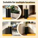 30L/8GAL Black Gold Kitchen Trash Can Golden Brass Commercial Garbage Can Large Capacity Flip Trash Can for Kitchen,Shopping Mall,Elevator Gate,Airport, Hotel,Commercial (Black, 30L)