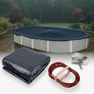 Premium Winter Pool Cover for Above Ground Oval Pool, 15' x 21' Ft., Aboveground Pools Winter Cover, Includes Winch and Cable, Strength & Durability, UV Protection