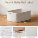 5 Pack White Small Woven Storage Baskets for Shelves, Cotton Rope Baskets Organizer for Bathroom, Closet & Nursery, Decorative Storage Bins for Organizing Socks, Toys, 11.8"x7.9"x4.7"