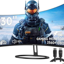 30-inch Curved Gaming Monitor 21:9 Ultrawide WFHD(2560x1080), up to 200Hz, 1ms, FreeSync Premium, 1800R, Eye Care, 100% sRGB PC Screen with HDMI(2.1)x 2 & DisplayPort x 2, Build-in Speakers,Wall Mount