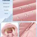 Lovekider 7-14Y Girls Winter Puffer Jacket Thick Warm Coat Cold Weather Hooded Wind-Resistant Parka for School Outdoor Wear