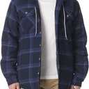 Wrangler Authentics Men's Long Sleeve Quilted Lined Flannel Shirt Jacket with Hood (XX-Large)