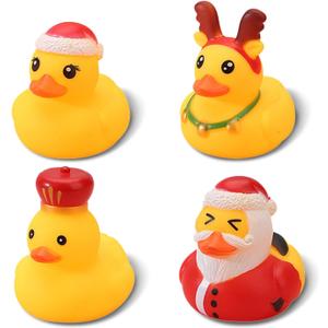 Funny Rubber Ducks Set of 4  Unique Character Rubber Duckies for Jeep Ducking, Bath Toys, Party Favors, Novelty Duck Gifts for Jeeps, Kids, and Adults