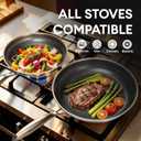 COOKER KING Stainless Steel Pans Set of 3 (8+10+12 Inch), Nonstick Frying Pans, Induction Pan Set, Chef's Pan, Skillets Dishwasher & Oven Safe, Stay-Cool Handles, Compatible with All Cooktops