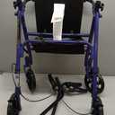 Drive Medical Rollator Walker with Seat - Stable Mobility Support - Height Adjustable - Durable Steel Frame Construction - Smooth 7.5" Wheels - Foldable - 350 Lb Limit - Blue
