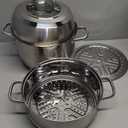 VENTION 3 Tier Steamer Pot Stainless Steel 11 Inch, Induction Steamer for Cooking Tamales 8.1 Qt, 28cm Steam Pot for Dumplings and Vegetables