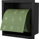 Black Recessed Toilet Paper Holder, 6" Built-in Toilet Paper Holders, Stainless Steel Tissue Roll Holder in Wall Toilets Paper Dispenser Insert (Matte Black)