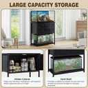 20/29/30 Gallon Fish Tank Stand with Storage Cabinet Farmhouse Wood Aquarium Stand for Fish Reptile Heavy Duty Terrarium Stand for Living Room Entry Way Hallway Black