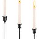 3PC Black Candlestick Holders Set - Vintage Modern Centerpiece for Weddings, Mantels & Home Decor | Taper Candle Holders, Housewarming Decor