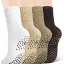 3/4/5 Pairs Slouchy Pilates Socks with Grips | Scrunch Socks for Women Grippy Sock Stacked Slouch Sock for Women