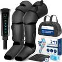 SereneLife Air Compression Leg Massager, Full Leg Massager with Heat and Compression, Ice Pack, Portable and Adjustable with 6 Modes 3 Vibrations 3 Intensities, 11 Airbags for Thigh Calf Foot Massage