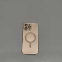 Magnetic for iPhone 16 Pro Max Case [Compatible with MagSafe][Built-in Camera Lens Protector] Slim Soft Silicone Bumper Shockproof Metallic Luster Phone Case (Gold)