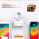 2 x 2 Pack  7 in 1 European Travel Plug Adapter, Travel Essentials, International Travel Adapter with 4 Outlets 3 USB Ports(2 USB C), US to Europe Plug Adapter to Most Europe Spain Italy France