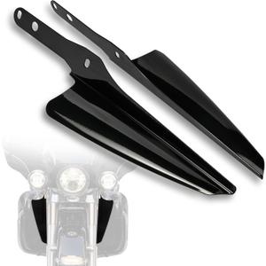 Front Fork Mount Wind Deflectors Windshield for Harley Touring Street Glide Electra Glide Road King CVO FLHR FLHRC FLHRS FLHT FLHX 1995-2023 (Black)