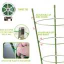 Kgozwon 4 Pack Tomato Cage Plant Support Cages for Garden, 18 inches Trellis for Climbing Plants, Upgrade Garden Plant Stakes with Adjustable Ring, Tomato Rings for Support, with Twist Tie