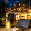Brightown 100FT Solar String Lights Outdoor Waterproof, Patio Lights with Remote and 31+2 LED Shatterproof Bulbs, Dimmable & Timable, 3 Light Modes, Solar Lights Outdoor for Yard Camping Party Outside
