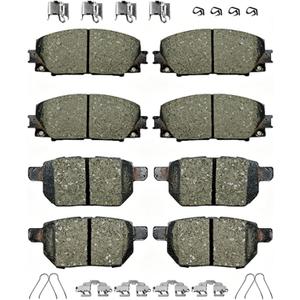 D1184 D1423 8pcs Front Rear Ceramic Brake Pads With Clips Fit For 2011-2017 Lexus CT200h,For 2010-2022 Toyota Prius,For 2012-2013 Prius Plug-In,For 2017-2019 Prius Prime,For 2020-2022 Corolla