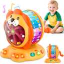 Alphabet Learning Toys for Toddlers 1-2 Year Old, Lion Spin and Sing ABC Letter Interactive Toys with Lights Sound, Musical Educational Toys for Boys Girls Kids, First Christmas Birthday Gift