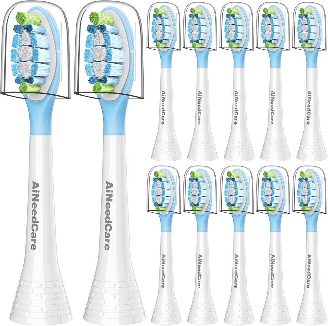 12 Pack Toothbrush Replacement Heads for Philips Sonicare, Electric Brush Heads Compatible with Phillips Sonic Snap-on Care Head (White)