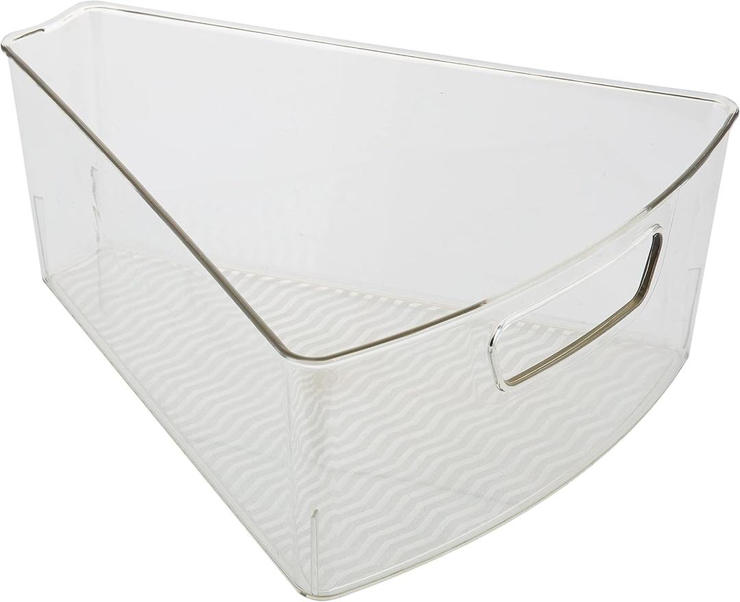 Kitchen Details 2 Pack Triangular Organizer Clear Lazy Susan Bin