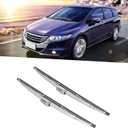 Universal 12" Wiper Blades, Stainless Steel Polished Silver Set for Front, Durable & Easy to Install