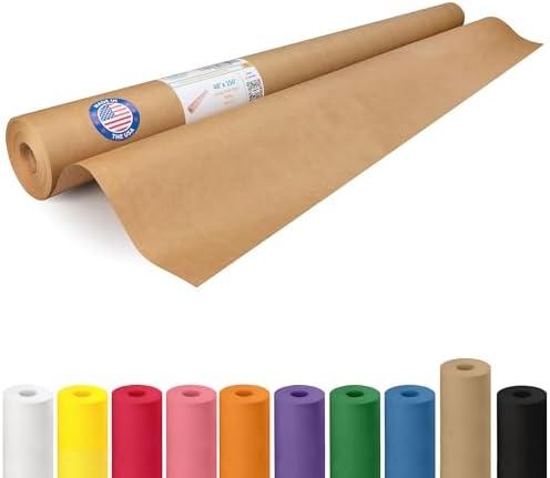 Brown Kraft Paper Roll 48" x 1800" (150 feet) - USA-Made Thick Brown Wrapping Paper 50lb Thickness for Packing, Moving, Shipping, Crafts/Arts - 100% Recycled Natural Craft Material by IDL Packaging