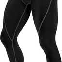 Roadbox 1, 2 or 3 Pack Men's Compression Pants Athletic Base Layer Cycling Tights Leggings for Running Yoga Basketball (Black, L)