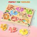Zeoddler Wooden Puzzles for Toddlers, 8 Pcs Animal Matching Egg Puzzle, Montessori Toys for Boy Girl Easter Birthday Gifts, Preschool Learning Activities & Educational Toys for Boys, Girls