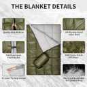 Down Camping Blanket - Lightweight, Packable, Warm & Puffy Outdoor Travel Quilt for Sleep, Hiking, Backpacking, Stadium, Festivals, Water-Resistant Sleeping Bag 55"x79"