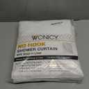 No Hook Shower Curtain with Snap in Liner, Tufted Chevron Striped Shower Curtain Set for Bathroom, Boho Waterproof and Washable Shower Curtains,71Wx77H, White