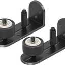 2PCS Sliding Barn Door Floor Guide, Quiet Bearing, Barn Door Adjustable Rubber Rollers, Barn Door Floor Track, Flush Bottom, Round Edge Design, 4.49" L*1.57" W*1.97" H