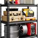 3-Tier Storage Shelves, 36"H x 36"W x 16"D, 2310 LBS Steel Garage Shelving Unit, Adjustable Industrial Rack, Matte Black Metal Standing Utility Shelf for Warehouse, Pantry, Basement, Kitchen, Workshop