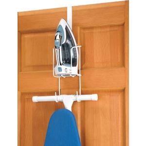 Whitmor Wire Over The Door Ironing Caddy - Iron and Ironing Board Storage Organizer,White