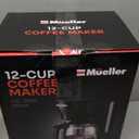 Mueller 12-Cup Drip Coffee Maker - Borosilicate Carafe, Auto-Off, Reusable Filter, Anti-Drip, Keep-Warm Function, Clear Water Level Window Coffee Machine, Kitchen Essentials & Accessories (Black)