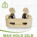 suntree Suction Cup Shower Caddy - Strong Hold, Holds 22lb, No Drill Needed, Waterproof Bathroom Shelf Organizer for Shampoo Bottles, Cream White