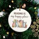 2 x Book Ornament - Gifts For Book Lovers, Books Ornaments For Christmas Tree, Bookish Gift For Women, Gift For Readers book Lovers Women, Books Club Ornaments, Ideas Gifts For Readers, Bookworm's Present (Reading 01)