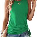 Gihgoew Womens Tank Summer Tank for 2026 Crew Neck Sleeveless Womens Summer Tank (Medium, Grass Green)