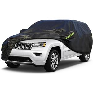 KouKou Waterproof SUV Car Cover Suitable for Jeep Cherokee from 2013 to 2025, 7 Layers Windproof All Weather Waterproof Outdoor Cover Sun Rain UV Dust Snow Protection. Black