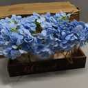 Farmhouse Mason Jar Table Centerpiece with Blue Hydrangea Flowers, Lighted Artificial Floral Arrangement with Wood Tray, Rustic Table Decor for Kitchen Coffee Table Living Room Home