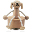 Wooden Dog Music Box Gift for Daughter Girls Son, Fun Puppy Figurine with Flexible Legs, Personalized Christmas New Year Birthday Gift for Dog Lovers, Wind Up Musical Box Play You Are My Sunshine