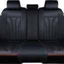 FLORICH Rear Seat Covers Leather Car Seat Covers Waterproof Back Seat Cover Automotive Seat Covers Universal Seat Cushion Protector for Most Cars Trucks SUV-Black&Red Line