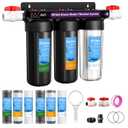 3 Stage Whole House Water Filter System, Clear Housing,3 Sets Filters