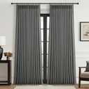 Extra Long Floor to Ceiling Dark Grey Bedroom 108 Inch Curtains, Pinch Pleated Linen Sheer Luxury Light Filtering Privacy Cutain for Living Room 2 Panels Set Gray 9 FT Large Window Drapes with Hooks
